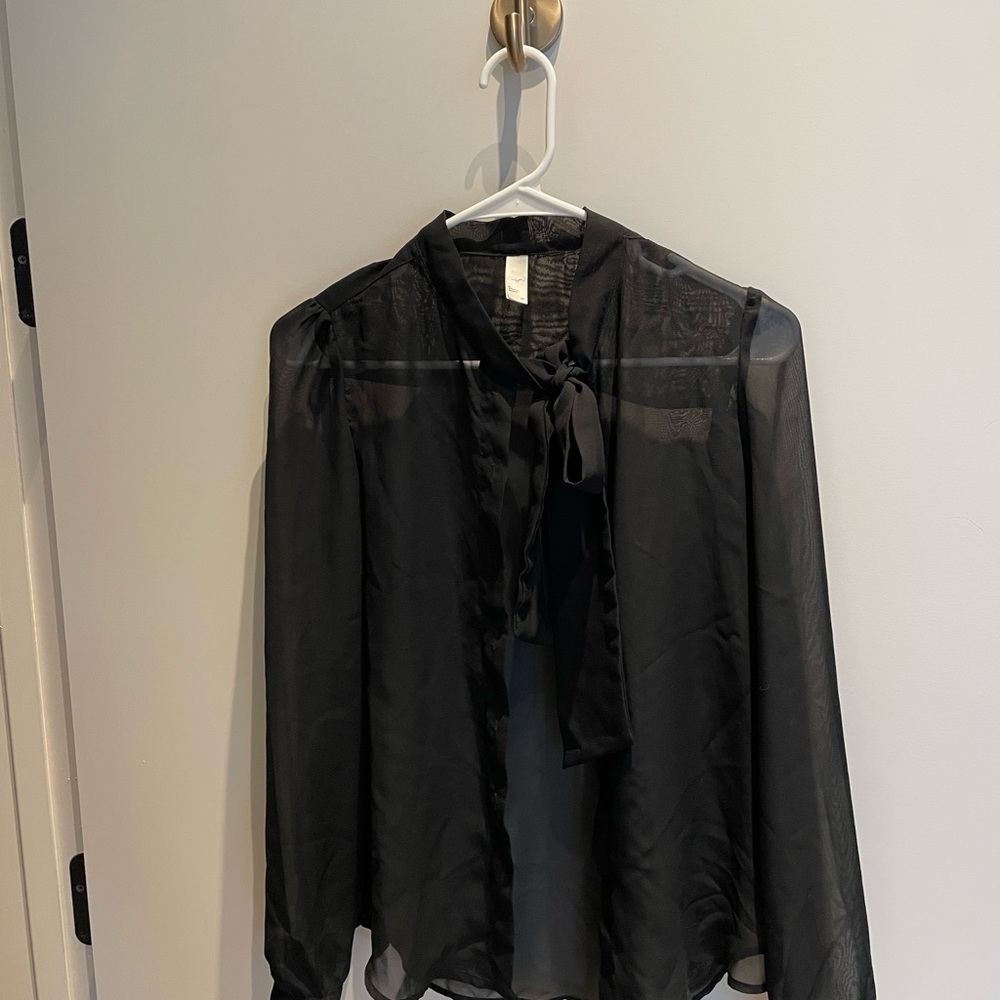 American apparel Black Sheer Women's Top